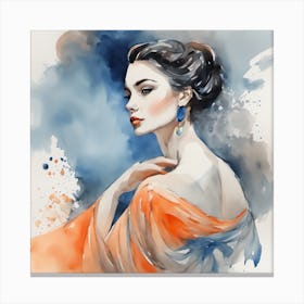 Watercolor Of A Woman 2 Canvas Print