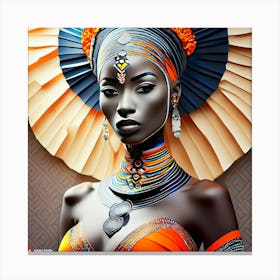 Firefly Beautiful Africanpowerful Queen Warrior Dressed In A Classic And Chic African Loincloth For Canvas Print