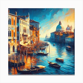 Venice At Sunset 4 Canvas Print