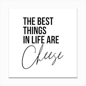 The Best Things In Life Are Cheese Square Canvas Print