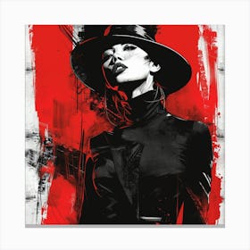 Woman In A Hat 25 Canvas Print