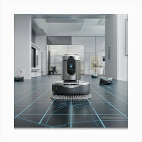 A 3d Render Of A Smart Robot Cleaning Th Qmfim5grqg6sp3wzm6syvg Pmbspjjbt1ajcgt1ocrwra Canvas Print