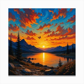 Sunset In The Mountains 4 Canvas Print