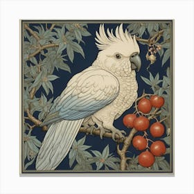 Cockatoo And Pomegranate Blue Walter Crane Art Print 2 Canvas Print