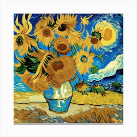 Sunflowers In A Vase 2 Canvas Print