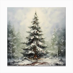 Retro Fir Grove Symphony Canvas Print