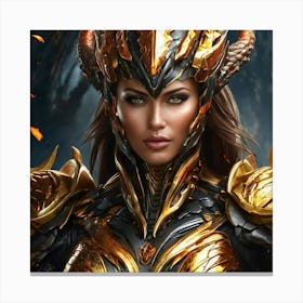 Female Warrior In Armor gjh Canvas Print