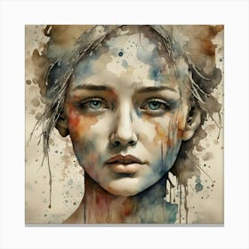 Watercolor Of A Woman 52 Canvas Print