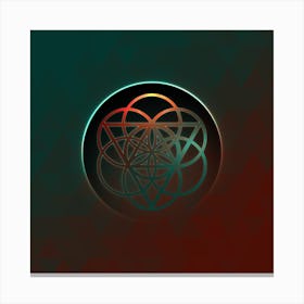 Geometric Neon Glyph on Jewel Tone Triangle Pattern 235 Canvas Print