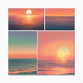 Sunset Over The Ocean 5 Canvas Print