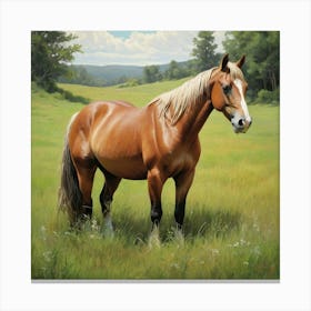 Horse In The Grass Art Print 1 Canvas Print