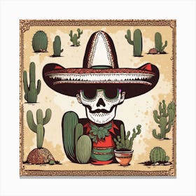 Mexican Skull 17 Canvas Print