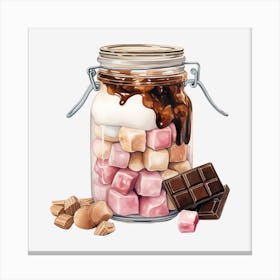 Jar Of Marshmallows 1 Canvas Print