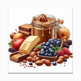 Healthy Foods Vector Illustration Canvas Print