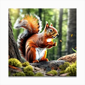 Squirrel In The Forest 365 Canvas Print