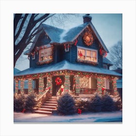 Christmas House 80 Canvas Print