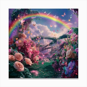 Rainbow In The Garden 3 Canvas Print