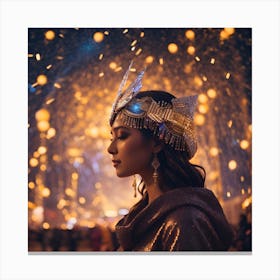 Portrait Of A Woman At Night( pharaoh and ancient Egyptian )  Canvas Print