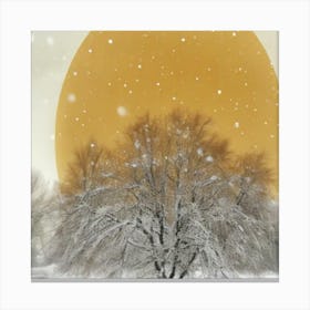 Golden Tree In The Snow Winter Morning Art Print Snow Canvas Print