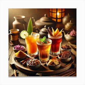 A Beautifully Presented Asean Tea Sampler Featurin Canvas Print