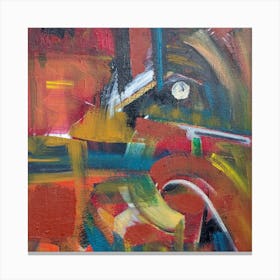 Abstract Wall Art with Red Canvas Print