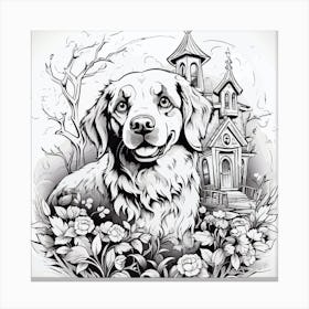 Dog With A House Canvas Print