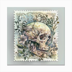 Skull And Flowers 5 Canvas Print