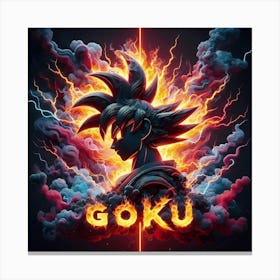 Goku Fire Art Canvas Print