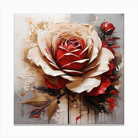 Large red rose flower 1 Canvas Print