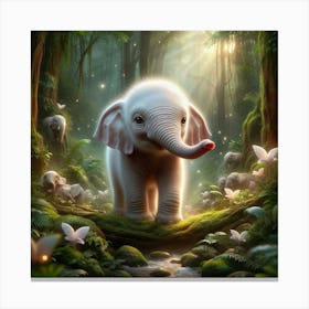 Elephant In The Forest 4 Canvas Print