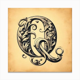 Letter Q 3 Canvas Print