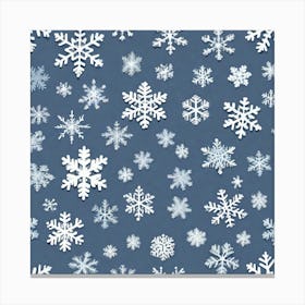 Snowflakes On A Blue Background 6 Canvas Print