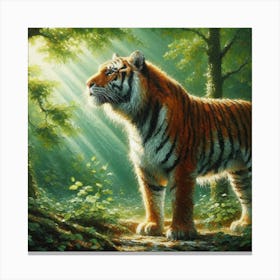 Tiger In The Forest 3 Canvas Print