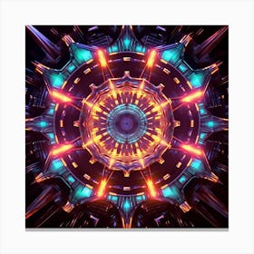 Highly Detailed Metallic Kaleidoscope Tunnel Pattern 3 Canvas Print