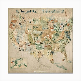 United States Map Canvas Print