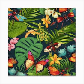 Bugs and foliage Canvas Print