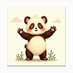 Flux Dev A Whimsical Illustration Of A Young Panda Bear With B 2 Canvas Print