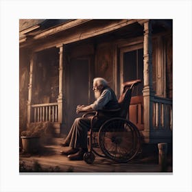 Old Man In A Wheelchair 1 Canvas Print