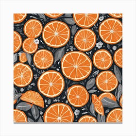 Orange Slices Seamless Pattern Canvas Print