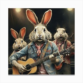 Rabbits On Stage Canvas Print