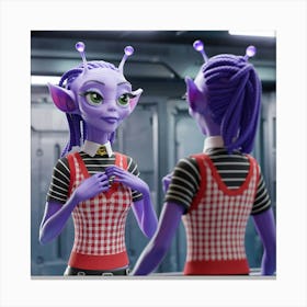 Alien School Girl Canvas Print