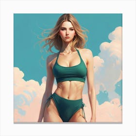 Girl In A Bikini Canvas Print