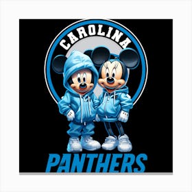 Mickey & Minnie Carolina Panthers Canvas Print