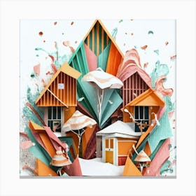 Paper Art Houses 3 Canvas Print