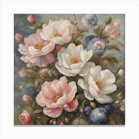 Roses And Blueberries Canvas Print