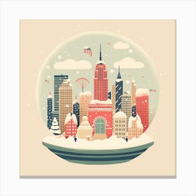 New York City Usa 3 Snowglobe Canvas Print