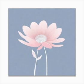 A White And Pink Flower In Minimalist Style Square Composition 737 Canvas Print
