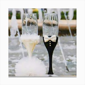 Wedding Champagne Flutes 2 Canvas Print