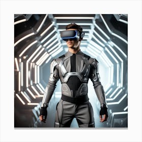 Futuristic Man In Virtual Reality 5 Canvas Print