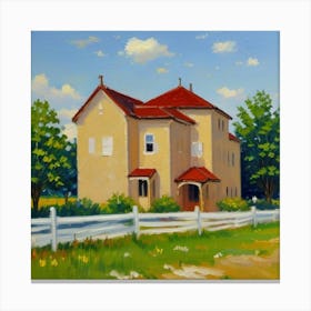 Timeless Scenery Houses Framed by Nature House In The Country Canvas Print